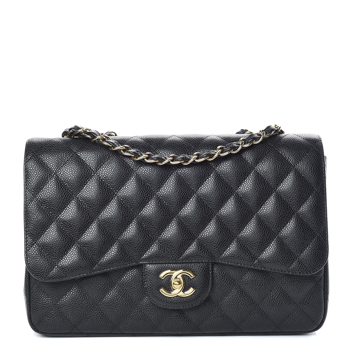 Chanel Caviar Quilted Jumbo Single Flap Black 1 of 10