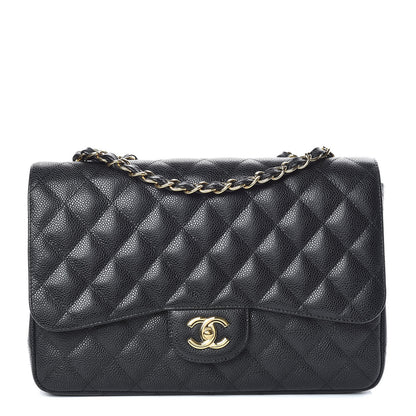 Chanel Caviar Quilted Jumbo Single Flap Black 1 of 10