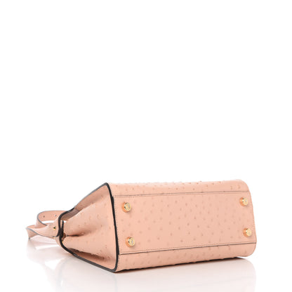 Fendi Ostrich Shiny Nappa Medium Peekaboo Iconic Essentially Satchel Confetto 4 of 11