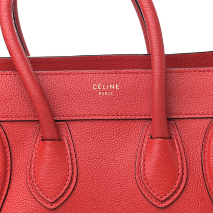 Celine Drummed Calfskin Micro Luggage Red 6 of 8
