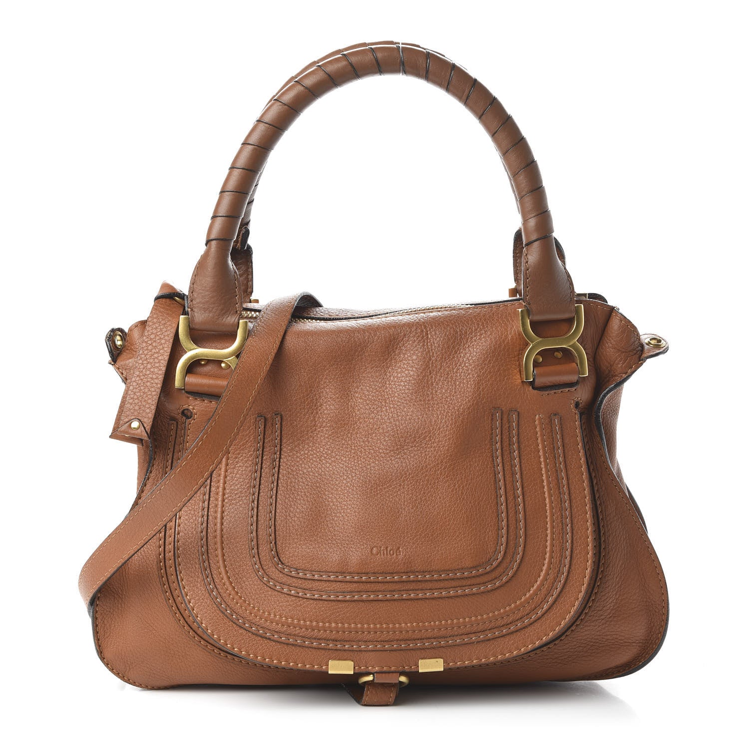 Chloe Calfskin Medium Marcie Satchel Tan 1 of 10