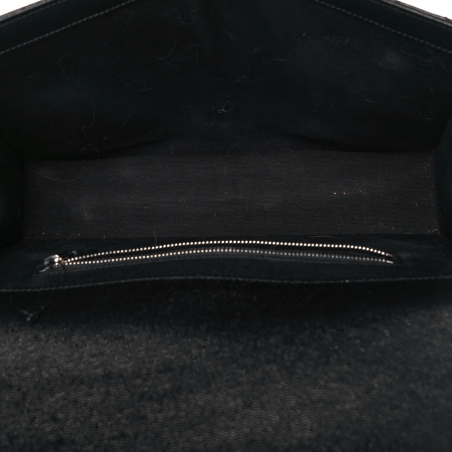 Saint Laurent Grain De Poudre Matelasse Chevron Large Monogram Satchel Black 5 of 12