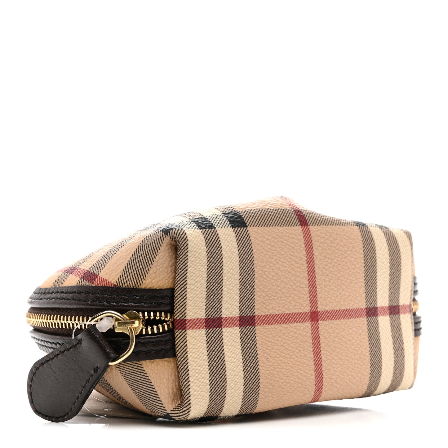 House Check Small Cosmetic Pouch Brown