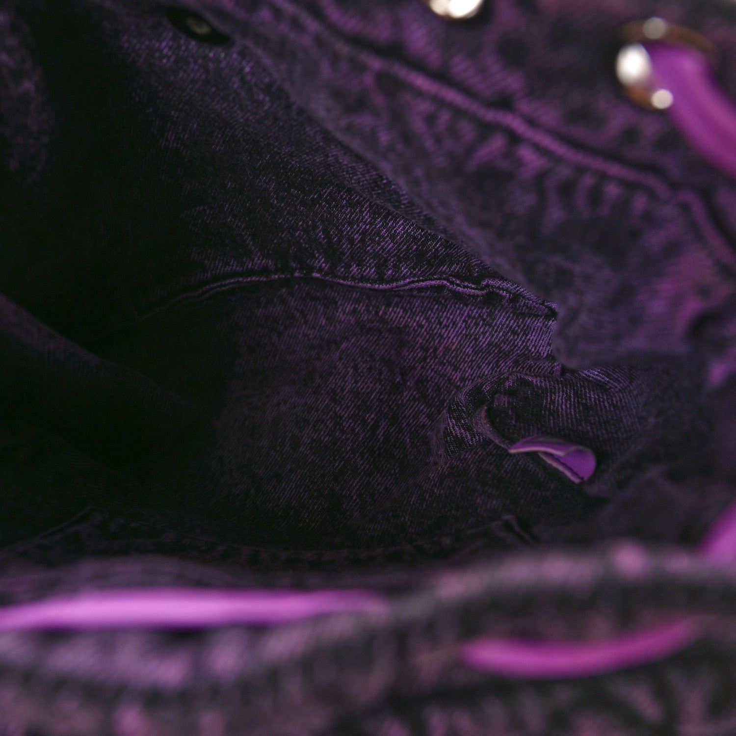 Chanel Washed Denim Quilted Denimpression Backpack Violet Purple Black 5 of 10