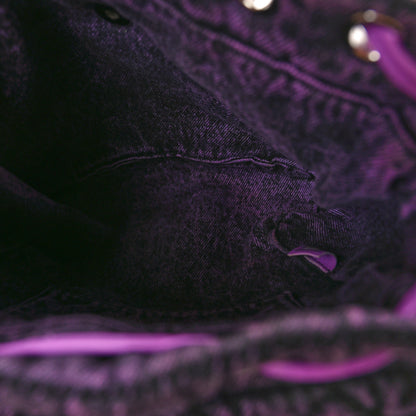 Chanel Washed Denim Quilted Denimpression Backpack Violet Purple Black 5 of 10