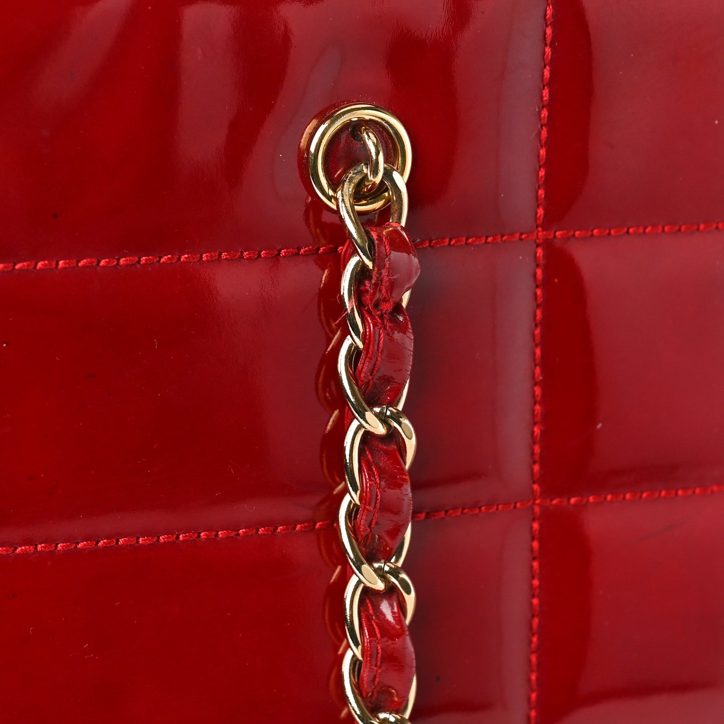 Patent Chocolate Bar CC Tote Red