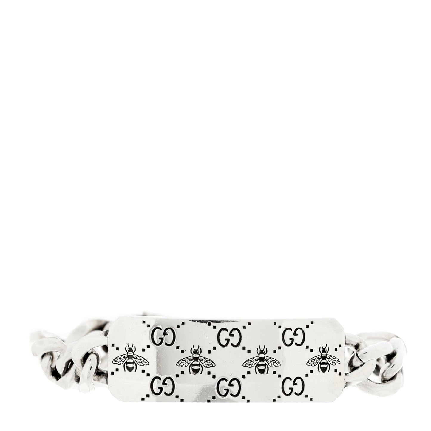 Sterling Silver GG Bee ID Chain Bracelet