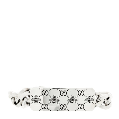 Gucci Sterling Silver GG Bee ID Chain Bracelet 1 of 7