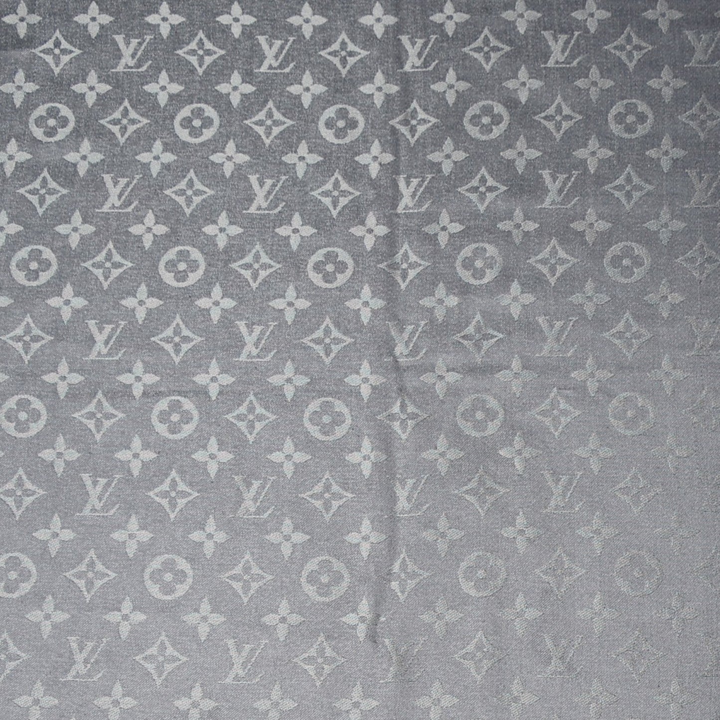 Silk Lurex Wool Monogram Shine Shawl Pearl Grey
