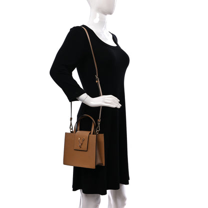 Versace Saffiano Virtus Top Handle Shoulder Bag Camel 2 of 10