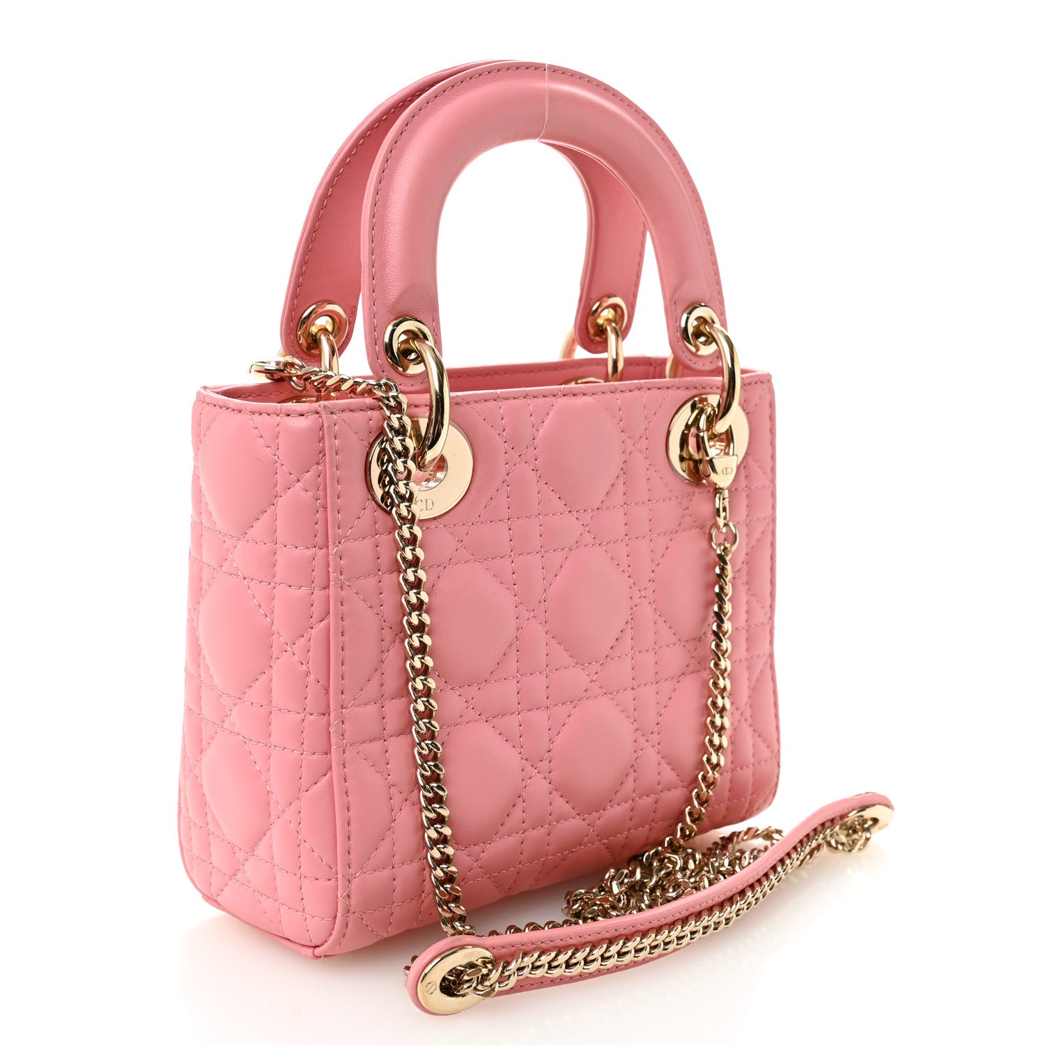 Christian Dior Lambskin Cannage Mini Lady Dior Light Pink 3 of 10