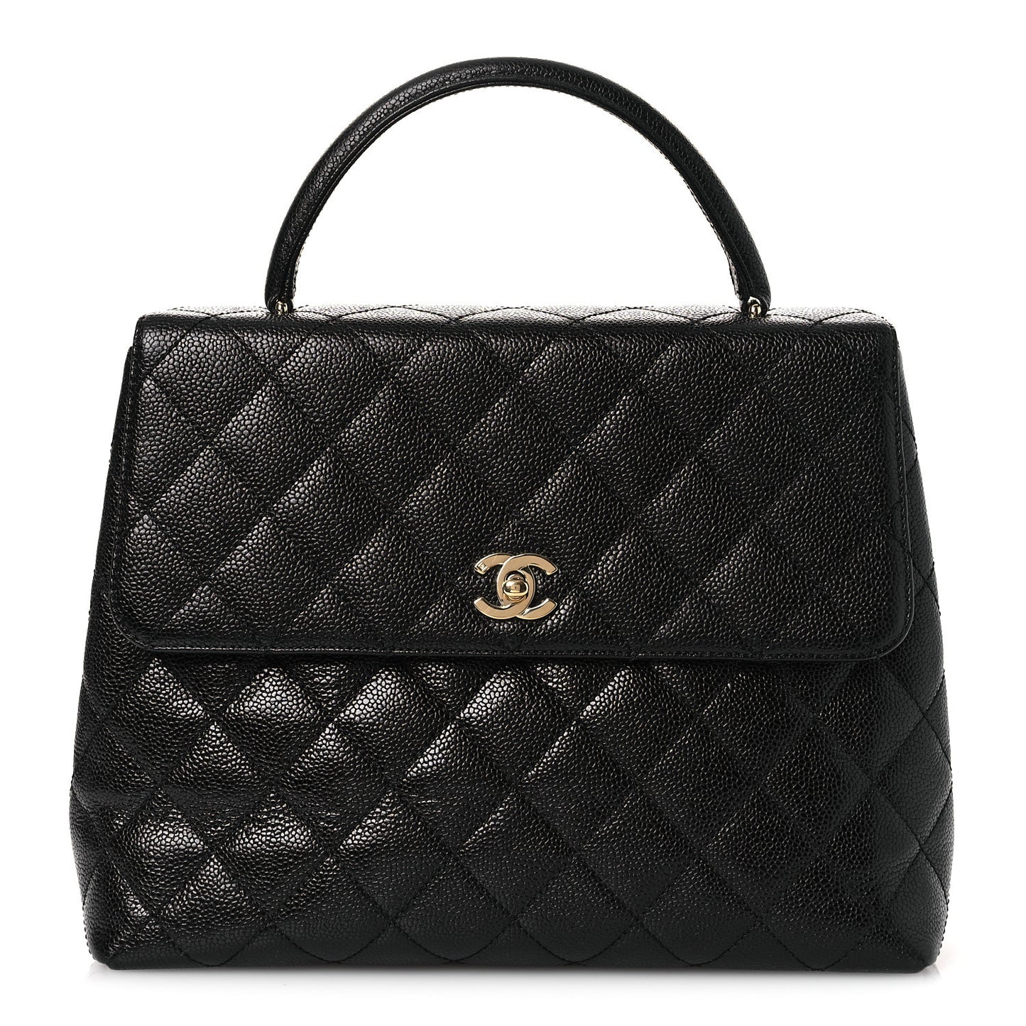 Caviar Quilted Jumbo Kelly Flap Black