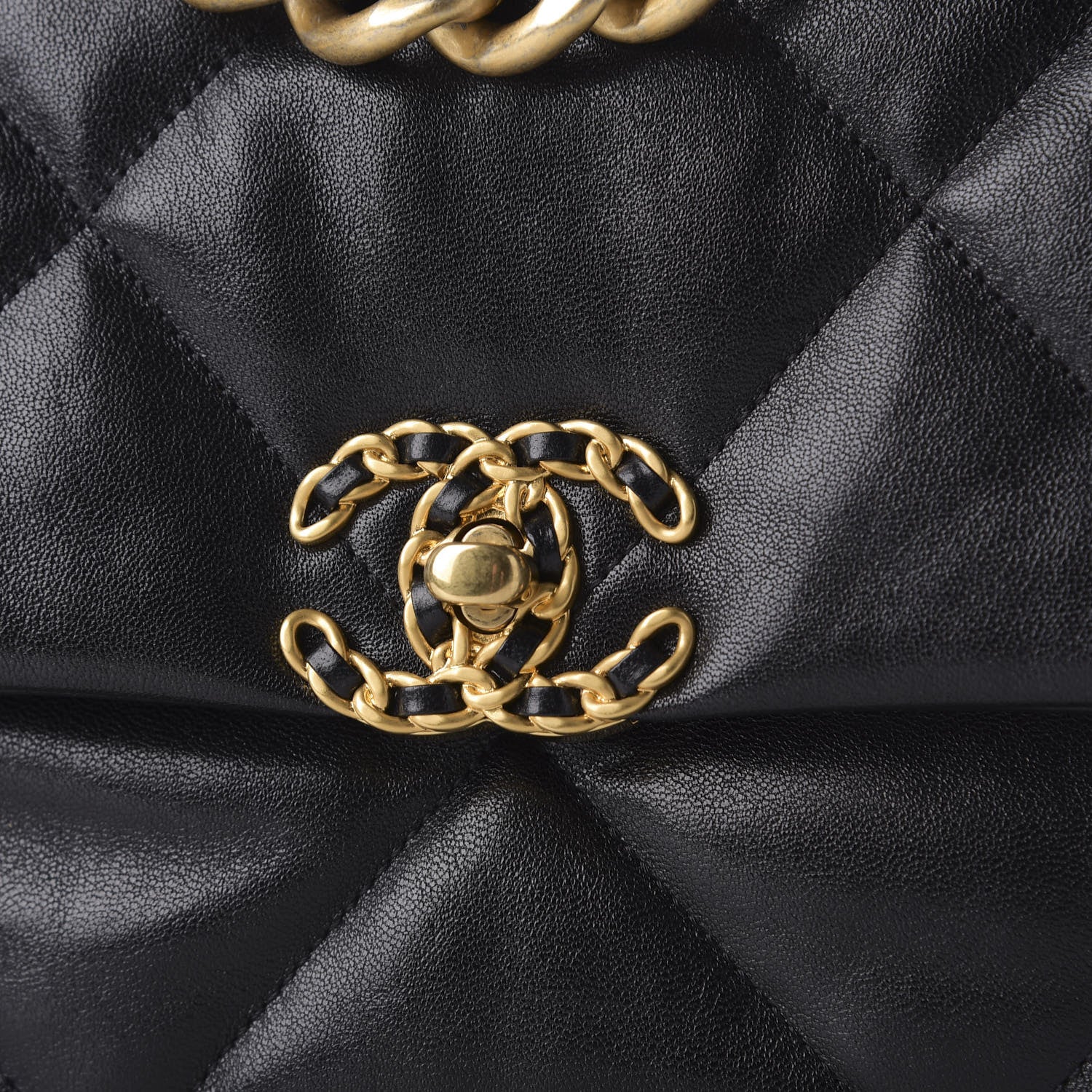 Chanel Lambskin Quilted Large 19 Flap Black 9 of 10