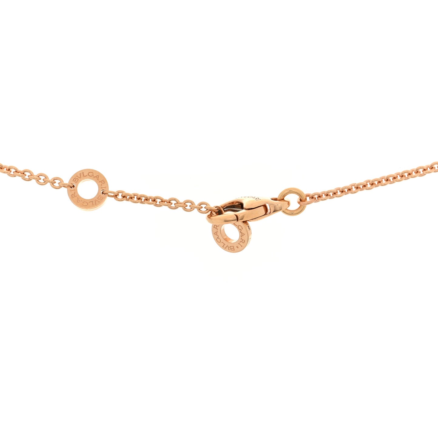 18K Rose Gold Diamond Green Jade BVLGARI BVLGARI Pendant Necklace