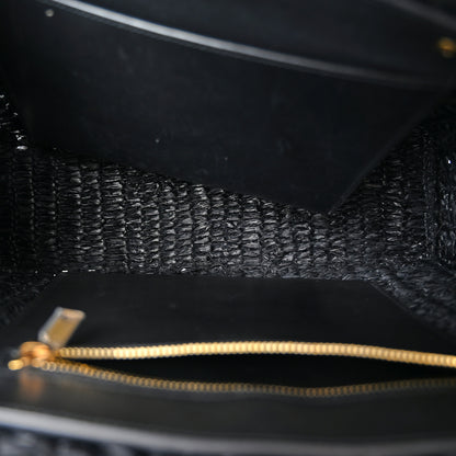Saint Laurent Raffia Calfskin Panier Rectangle Tote Black 5 of 11