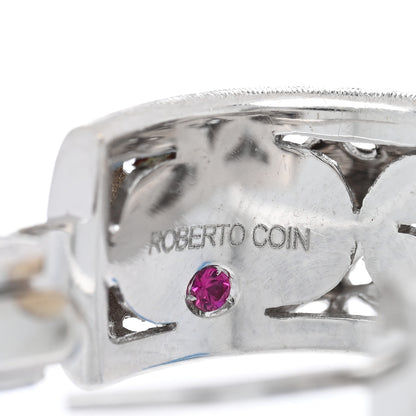 Roberto Coin 18K White Gold Diamond Granada Hoop Earrings 4 of 4