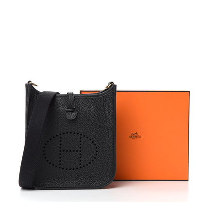Hermes Taurillon Clemence Evelyne TPM Black 11 of 11
