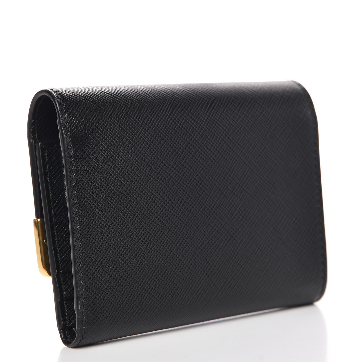 Prada Saffiano Cahier Compact Wallet Black 3 of 7
