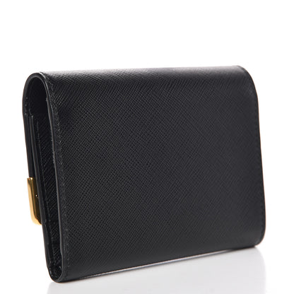 Prada Saffiano Cahier Compact Wallet Black 3 of 7