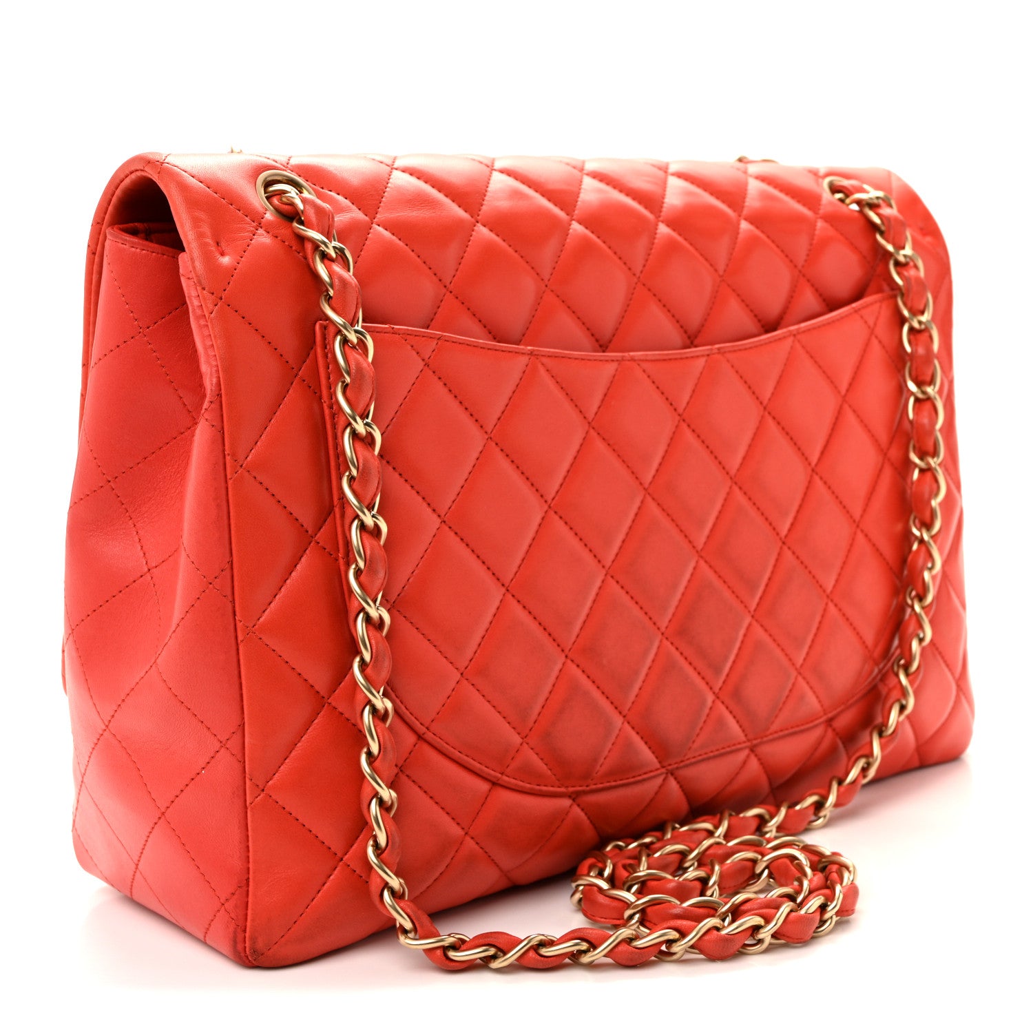 Chanel Lambskin Quilted Maxi Single Flap Red 3 of 15