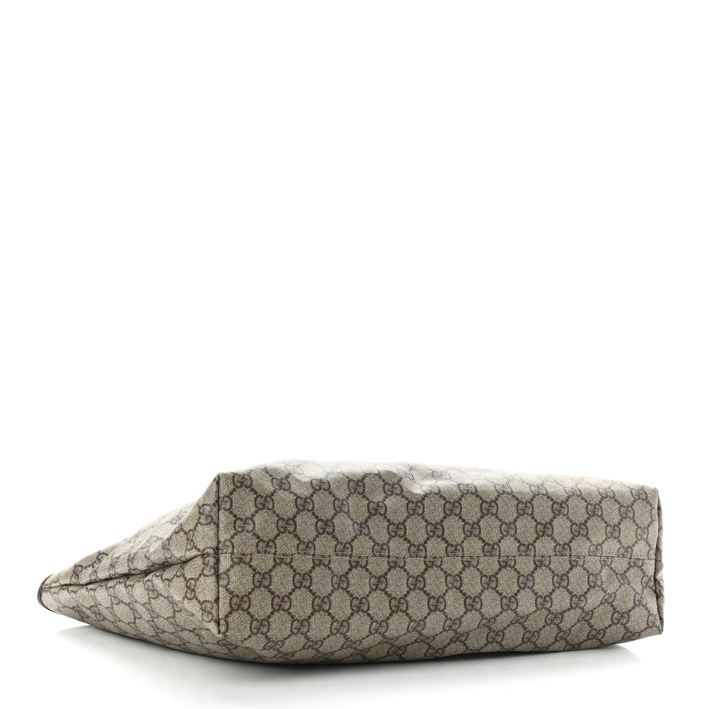 GG Supreme Monogram Medium Zippered Shopping Tote Dark Brown
