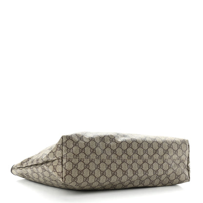 Gucci GG Supreme Monogram Medium Zippered Shopping Tote Dark Brown 4 of 11