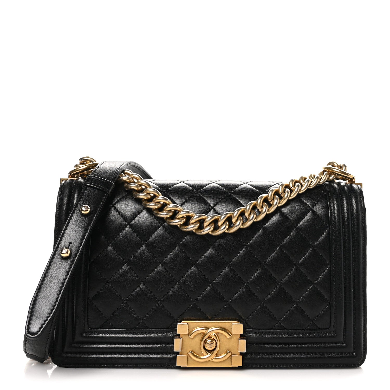 Chanel Lambskin Quilted Medium Boy Flap Black 1 of 11