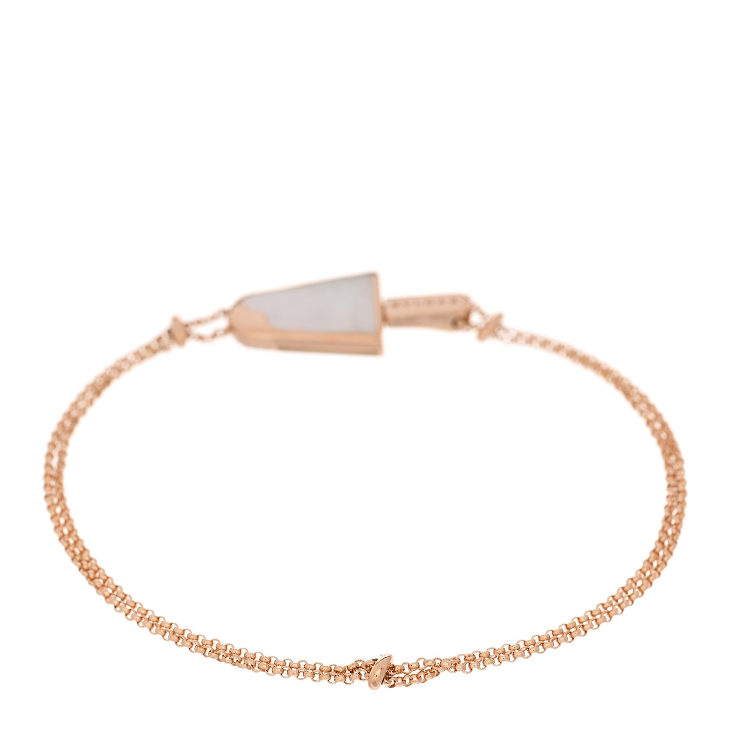 Bulgari 18K Rose Gold Mother of Pearl Diamond Gelati Bracelet ML 2 of 3