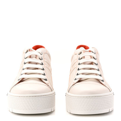 Hermes Calfskin Womens Voltage Sneakers 38 White Orange 2 of 10