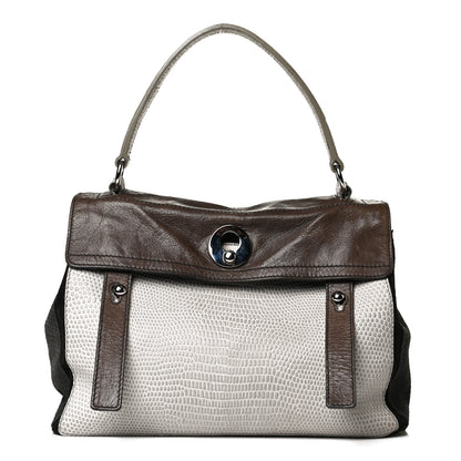 Saint Laurent Calfskin Lizard Embossed Medium Muse Two Brown 1 of 36