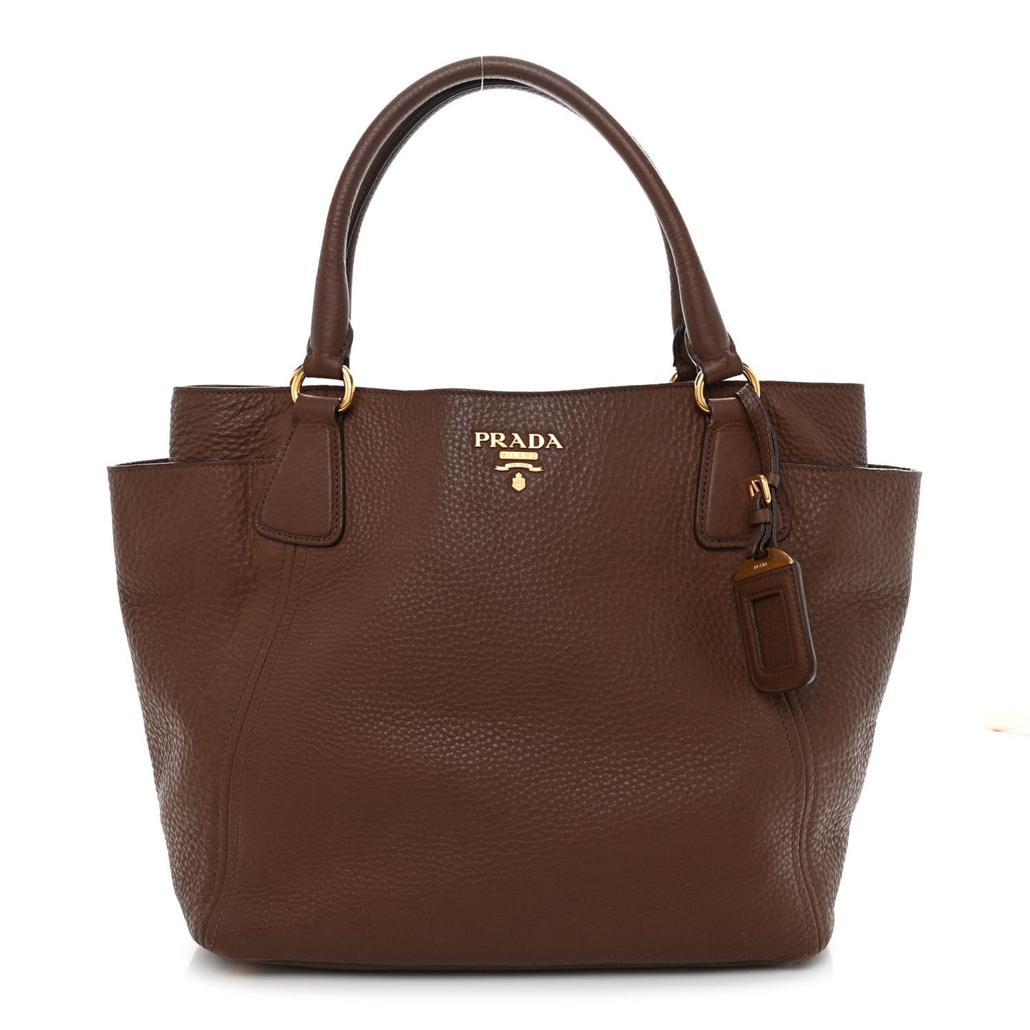 Vitello Daino Side Pocket Tote Palissandro