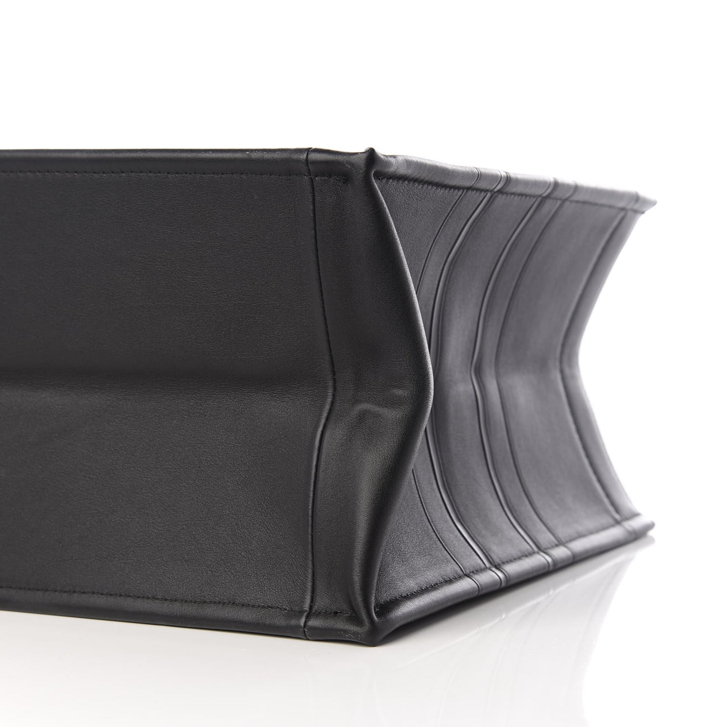 Calfskin Embossed Medium Book Tote Black