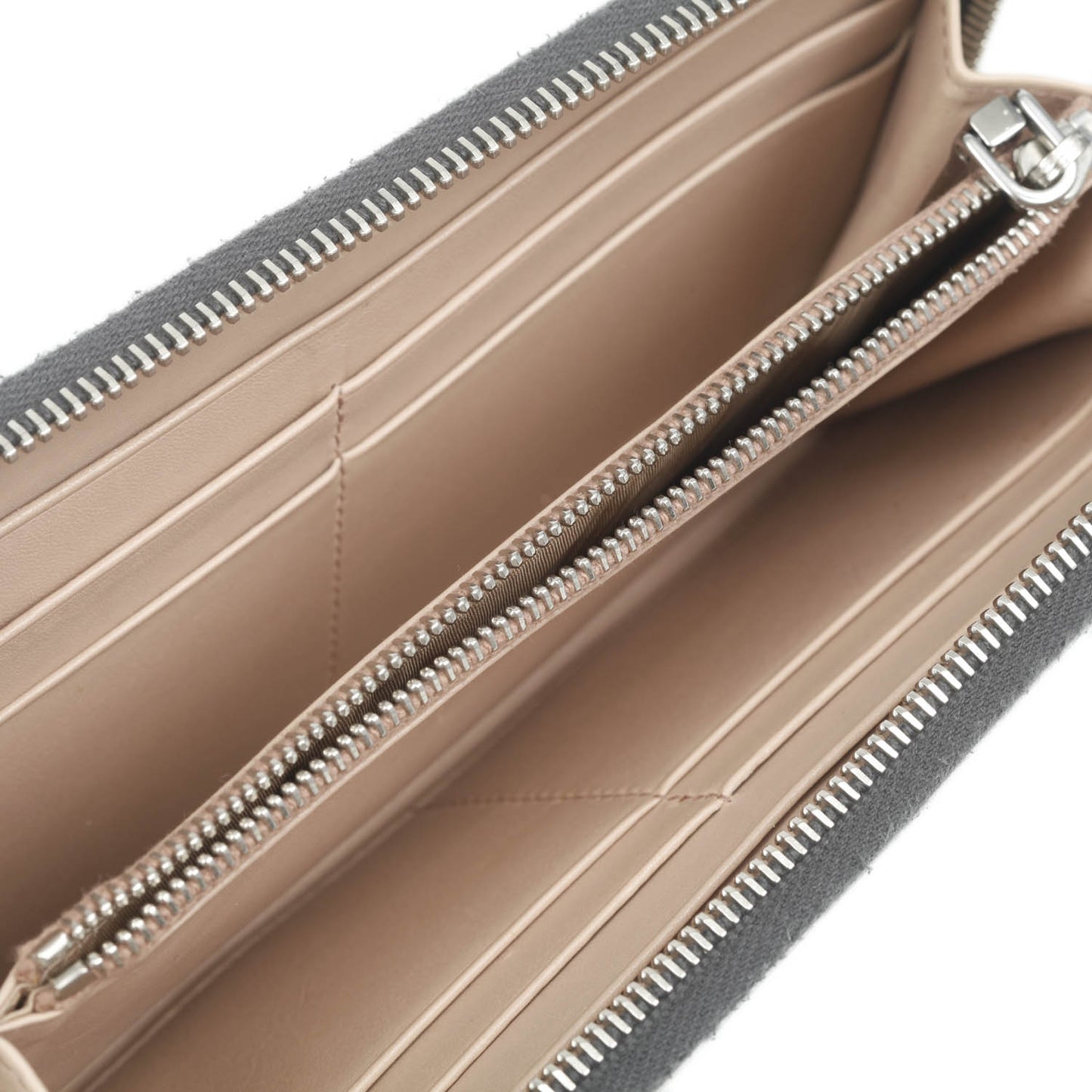 Spazzolato Tria Zip Around Wallet Grigio