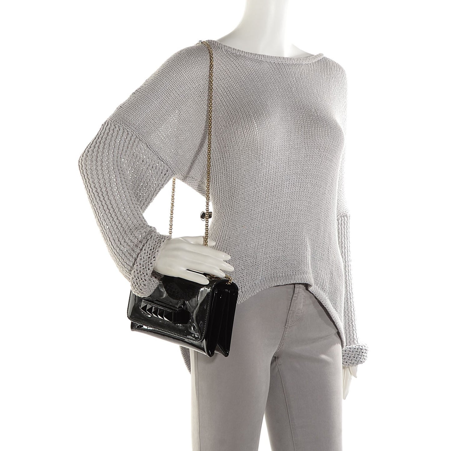 Patent Va Va Voom Shoulder Bag Black