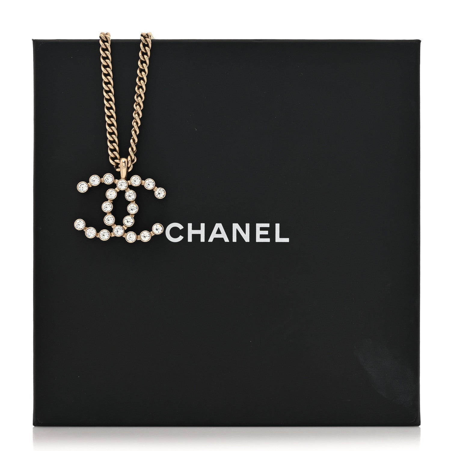 Chanel Crystal CC Necklace Gold 5 of 5