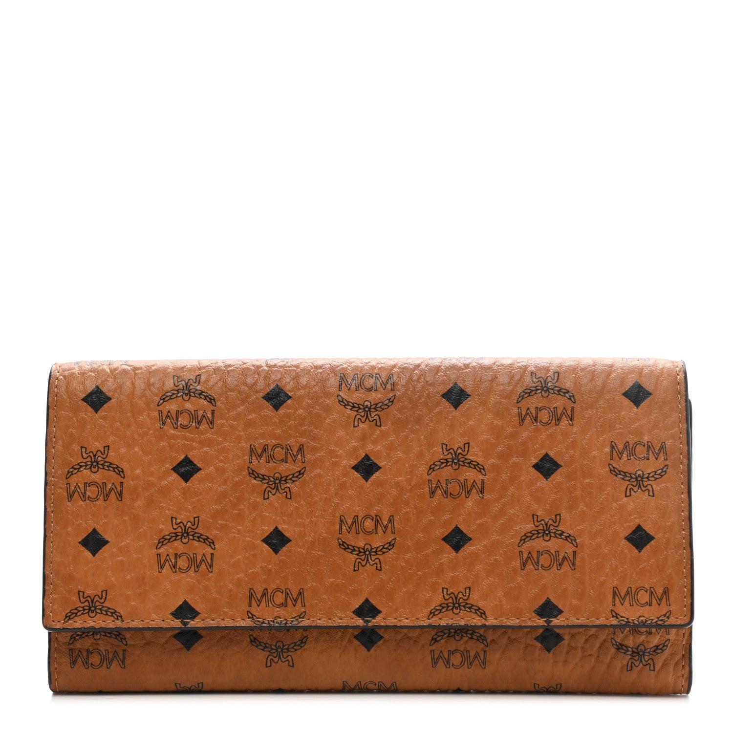 MCM Visetos Large Trifold Flap Wallet Cognac 1 of 6