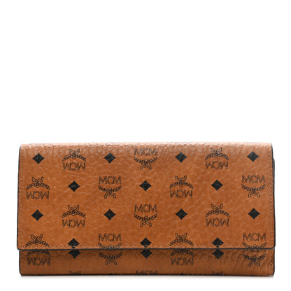 MCM Visetos Large Trifold Flap Wallet Cognac 1 of 6