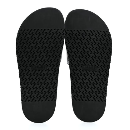 Hermes Calfskin Mens Biarritz Sandals 40 Black 5 of 11