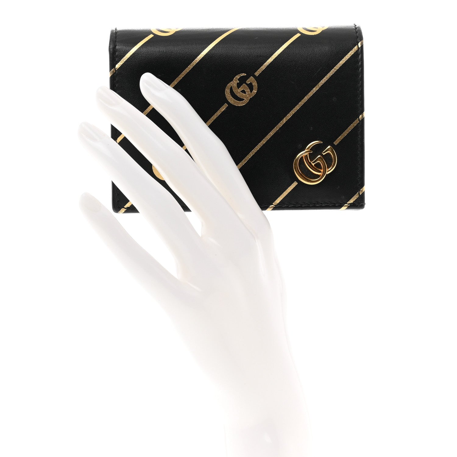 Gucci Calfskin Diagonal GG Card Case Black 2 of 11