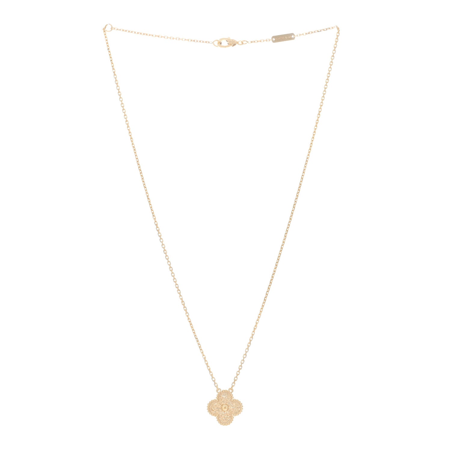Van Cleef & Arpels 18K Yellow Gold Vintage Alhambra Pendant Necklace 3 of 5