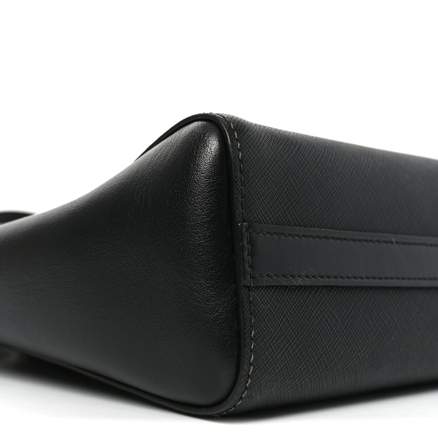 Saffiano Soft Calfskin Small Zippered Tote Black