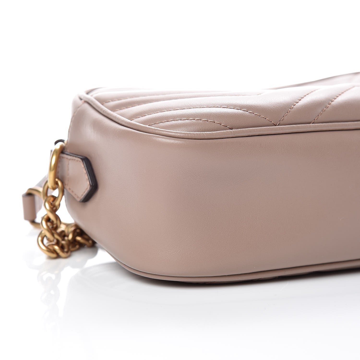 Gucci Calfskin Matelasse Small GG Marmont Chain Shoulder Bag Taupe 8 of 10
