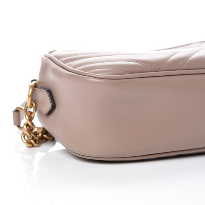 Gucci Calfskin Matelasse Small GG Marmont Chain Shoulder Bag Taupe 8 of 10