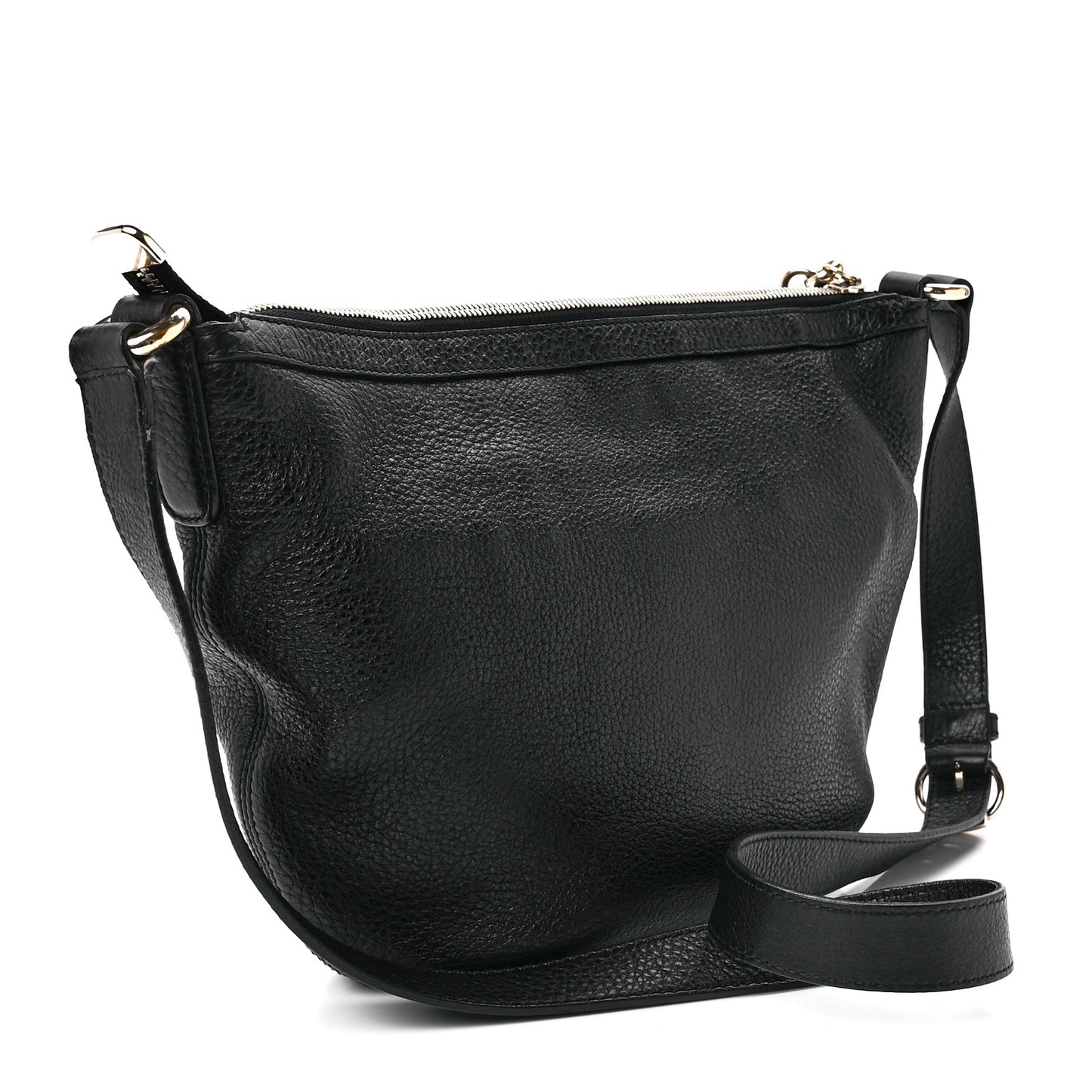 Pebbled Calfskin Small Soho Hobo Black