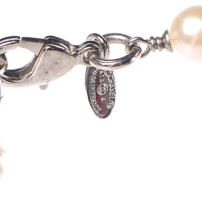 Chanel Crystal Pearl CC Long Necklace Silver 6 of 7