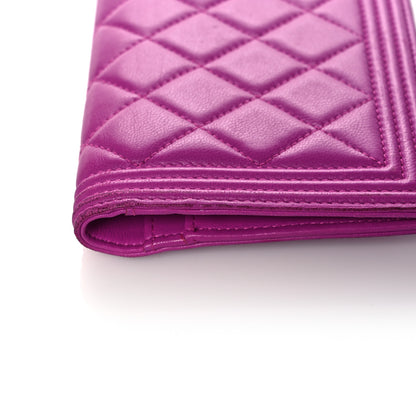 Chanel Lambskin Quilted Boy Yen Wallet Pink 16 of 22