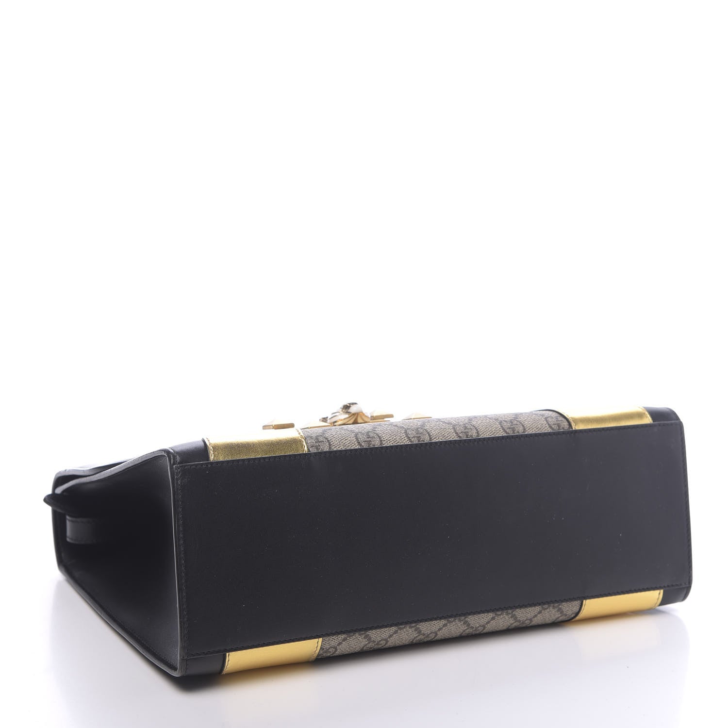 Gucci Nappa GG Supreme Monogram Medium Osiride Top Handle Bag Black Oro Vecchio Beige Ebony 4 of 10