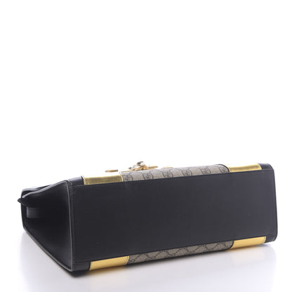 Gucci Nappa GG Supreme Monogram Medium Osiride Top Handle Bag Black Oro Vecchio Beige Ebony 4 of 10