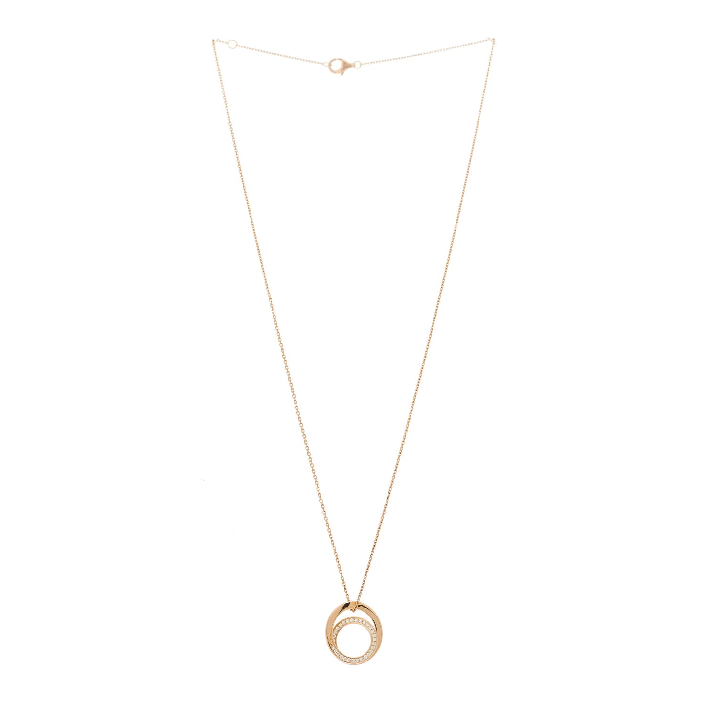 18K Pink Gold Diamond Etincelle De Cartier Pendant Necklace