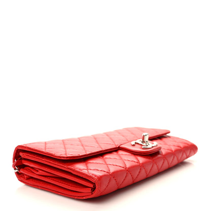 Chanel Lambskin Quilted Chain Clutch Flap Red 4 of 14
